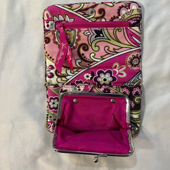 Vera Bradley Wallet Coin Pouch Card Holder ID Window Pink Purple Floral‎ Quilted - Picture 4 of 7